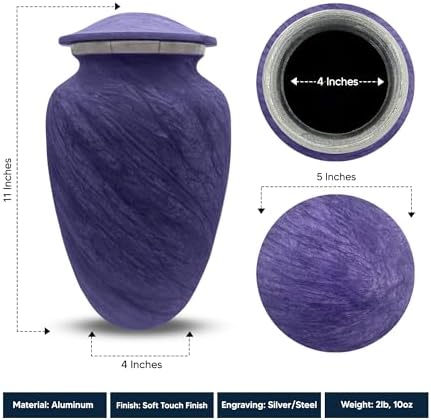 Custom Large Cremation Urn for Ashes - Personalized with Name Game Over Pixel Design 200 Cubic Inch Purple