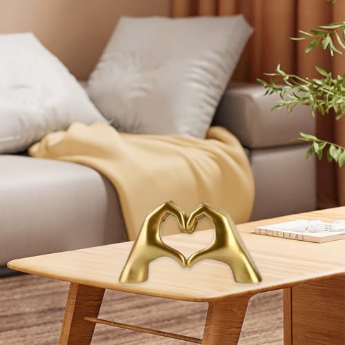 Panthra 2PCS Heart Hands Sculpture Gold and Black