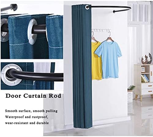 Dark Green Portable Fitting Room with U-Shaped Metal Track