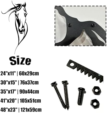 Cadeali Horse Wall Art Metal 30x15 Black