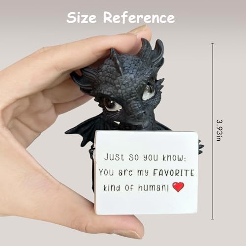 Dragon Figurine - Fantasy Decor Statue with Message Sticker