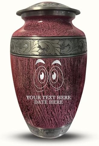 Personalized Large Cremation Urn with Funny Googly Eyes and Name