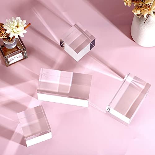 Hipiwe 4PCS Acrylic Risers Display Stand for Jewelry Figurines and Collectibles