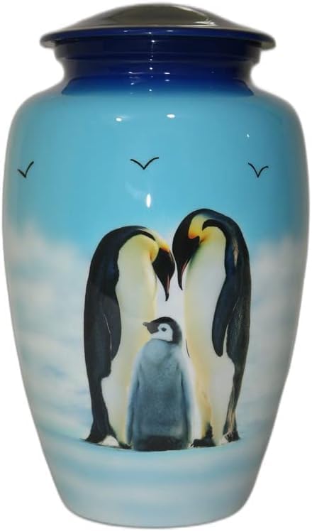 S H Metals Cremation Urns for Human Ashes - Penguins Decorative Urns