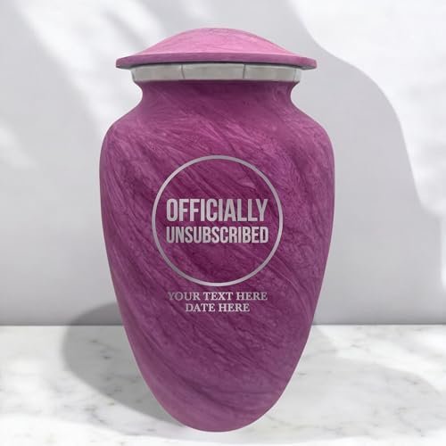 Custom Large Cremation Urn with Funny Design and Name - Pink