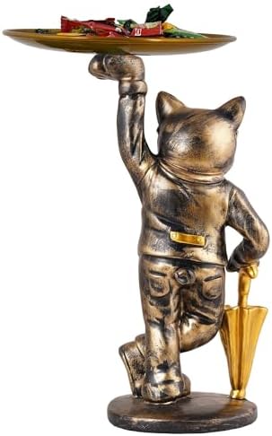 Cute Cool Dog Showpiece with Plate for Home Decor