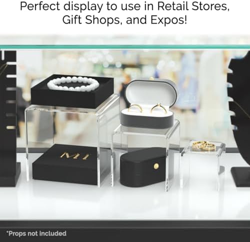2 Pack Acrylic Riser Display Stands for Jewelry Collectibles