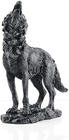Black Howling Wolf Statue Home Decor Figurine