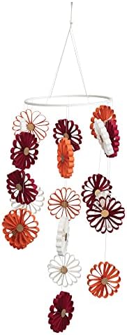 Creative Co-Op 9 Inch Round x 33 Inch H Handmade Recycled Paper Flower Mobile
