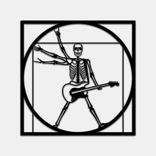 Rock Skeleton Vitruvian Wall Art Modern Minimalist Metal Decor