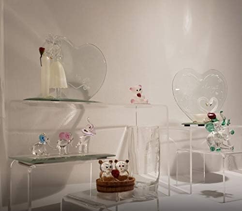 3 Piece Clear Acrylic Jewelry Display Riser Set for Home Dcor