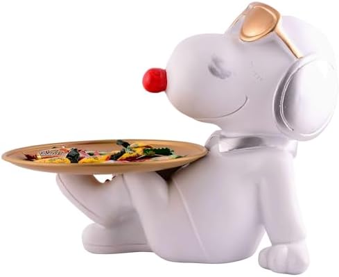White Resin Dog Statue Home Decor Showpiece 8 Inches