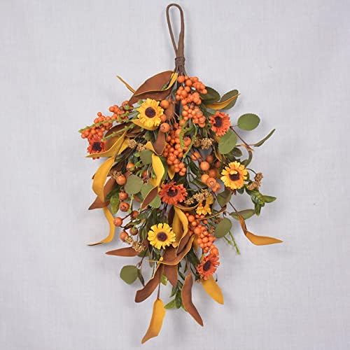 Fall Harvest Teardrop Swag Artificial Autumn Decor