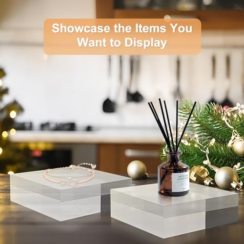 6 Pcs Clear Acrylic Display Blocks 3x3x1 Inch