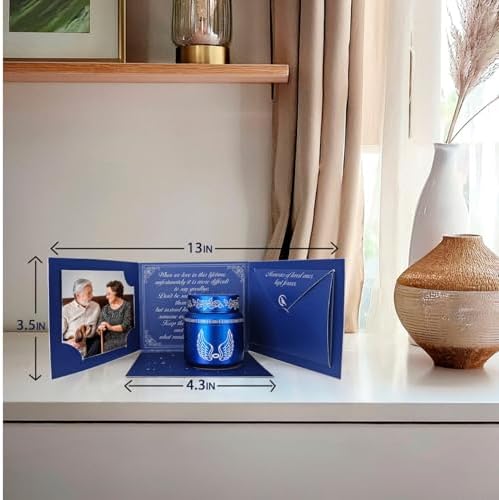 Blue Urn Mini Memorial Gift Set with Memory Frame and Sympathy Card