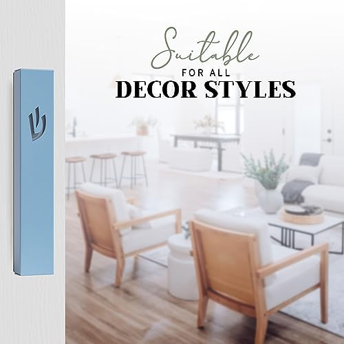 SURI Classic 5-Inch Blue Mezuzah for Door