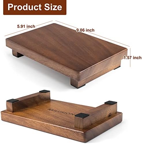 Wooden Pedestal Stand with Rubber Pads Decorative Soap Tray for Farmhouse Style Home Decor