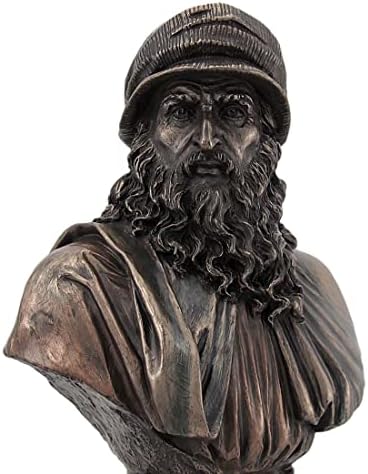Italian Renaissance Artist Leonardo Da Vinci Figurine Bronze Resin Statue