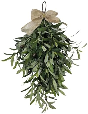 60cm Artificial Olive Teardrop Swag Wreath Decor