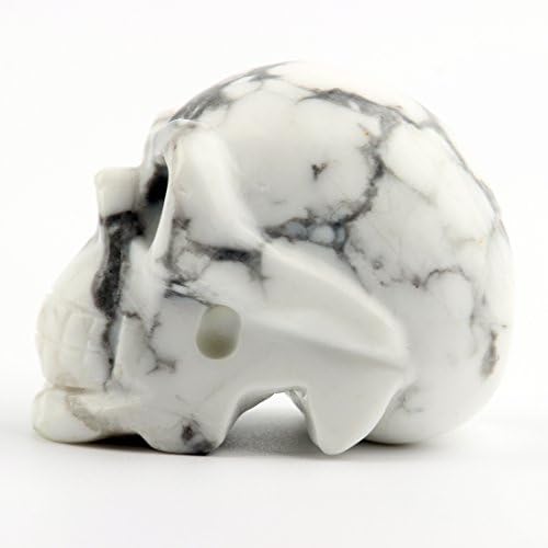 20 Inch Natural Carved Skull Healing Stone Statue Collectible Figurine