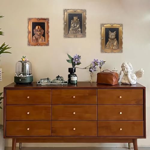 Esvinte Vintage Wall Sculpture Gentleman Lion Decor