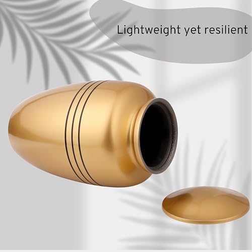 11 Inch Gold Black Cremation Urn for Adult