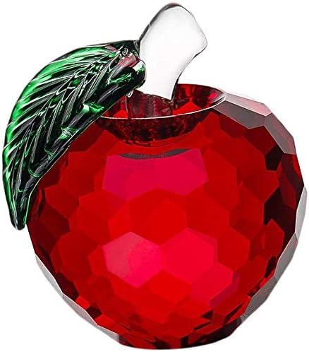 Crystal Apple Figurine Red Home Decor Sculpture