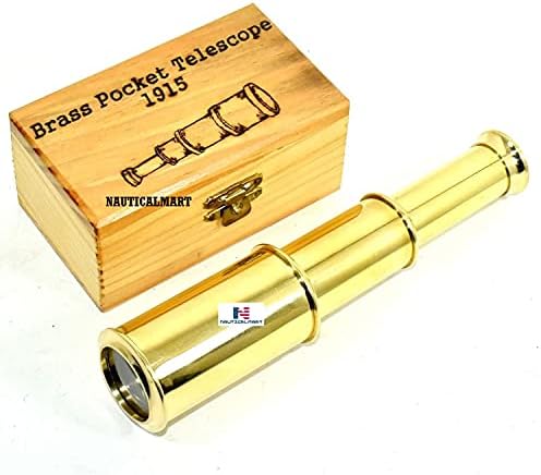 Full Brass Spyglass Telescope 6 Inch Vintage Style