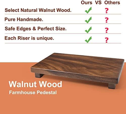 Walnut Wooden Pedestal Stand for Soap and Decor