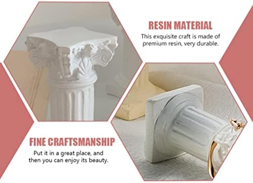 Roman Pillars Mini White Resin Figurine Set for Home Decor