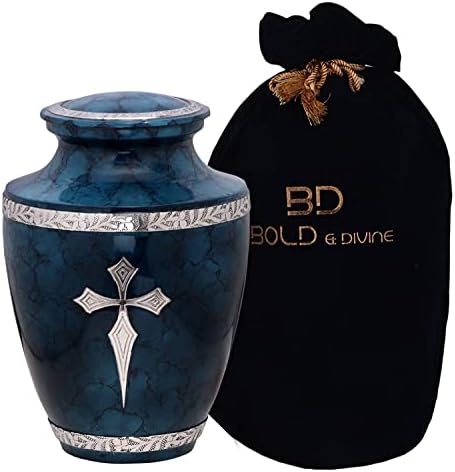 BOLD DIVINE Elite Cross Blue Cloud Cremation Urn