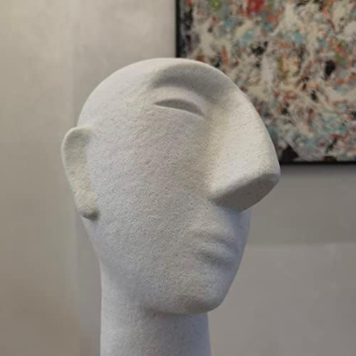 Abstract Ceramic Head Sculpture 14 Inch Modern Home Decor