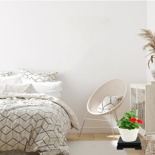 Cabilock Square Wood Vase Display Riser 7 Inch Black Wooden Tray Base for Home Decoration