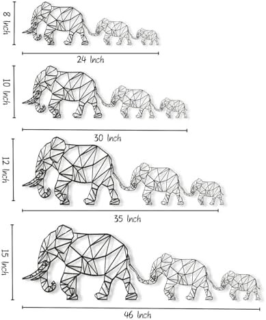 Cadeali Elephant Metal Wall Art - 30 W x 10 H