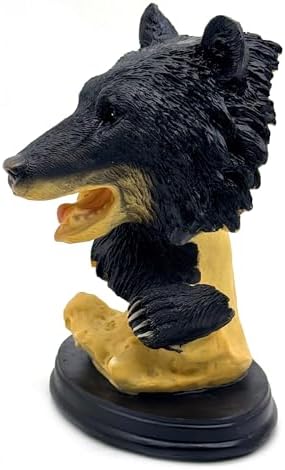 Black Bear Head Statue Figurine Home Decor