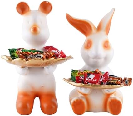 Set of Two Decorative Rabbit Statues for Home Decor 1