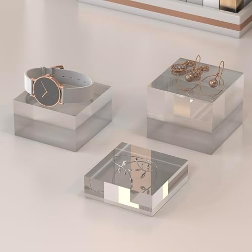 CANCLEAR Acrylic Display Riser Set 3 Sizes 2 Pack