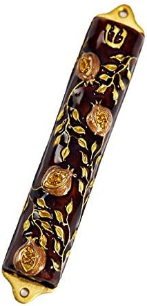 Bless This House Mezuzah Case Pomegranate Tree 4 Inch