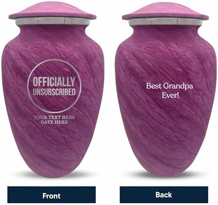 Custom Large Cremation Urn with Funny Design and Name - Pink