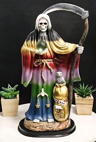 Ebros Gift Holy Death Santa Muerte Statue with Scythe and Glass Globe