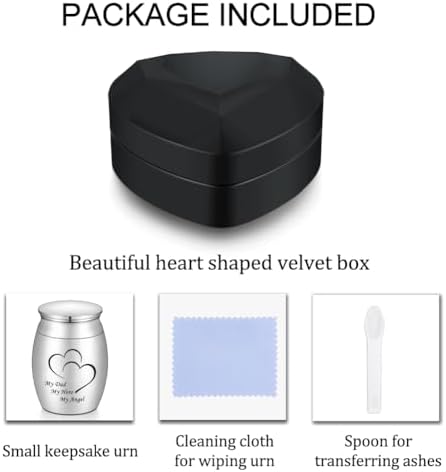 Dletay 157 Inches Heart Box Cremation Urn for Ashes