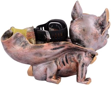 Cute Cool Dog Sculpture with Plate for Home Decor 1