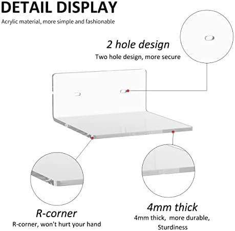 6 Inches Acrylic Floating Shelves 2 Pack
