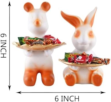 Set of Two Decorative Rabbit Statues for Home Decor 1