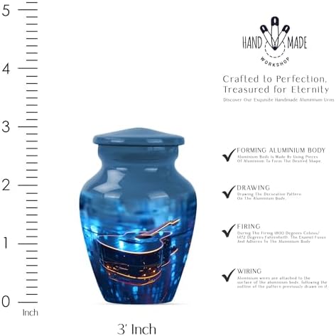 Mini Aluminum Cremation Urn - 3 Inch Small Ash Keepsake for Adults