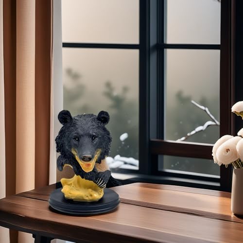Black Bear Head Statue Figurine Home Decor