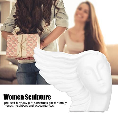Women Head Sculpture Ceramic Art for Home Office Decoration