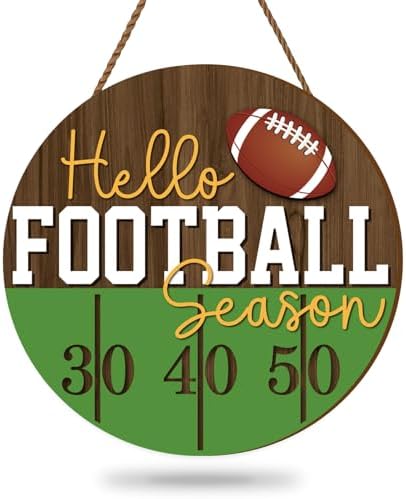 Whaline Football Season Wooden Wall Sign Door Hanger