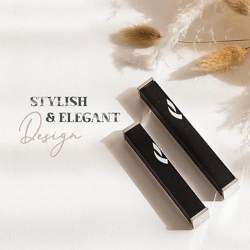SURI Modern Mezuzah Case with Scroll - Contemporary Door Mezuza in Black Gray