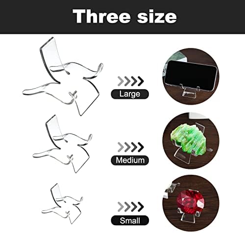 Rock Display Stand with 3 Sizes and 36PCS Acrylic Stands for Home Decor and Art